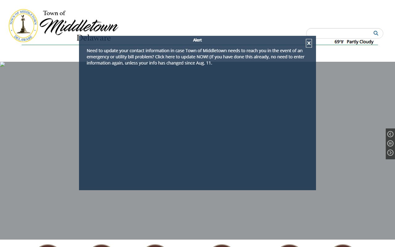 Middletown town government site next to the Middletown jail roster