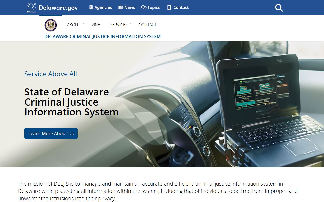 Delaware DELJIS system that powers the Delaware jail roster
