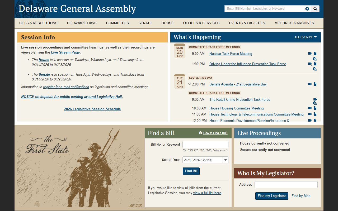 Delaware General Assembly statutes that shape the Delaware jail roster