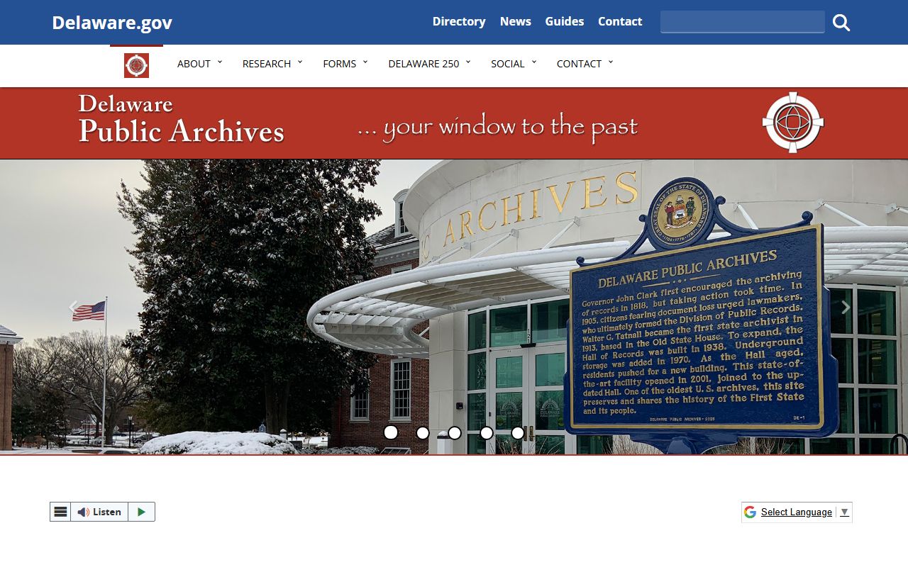 Delaware Public Archives with old jail roster and prison files